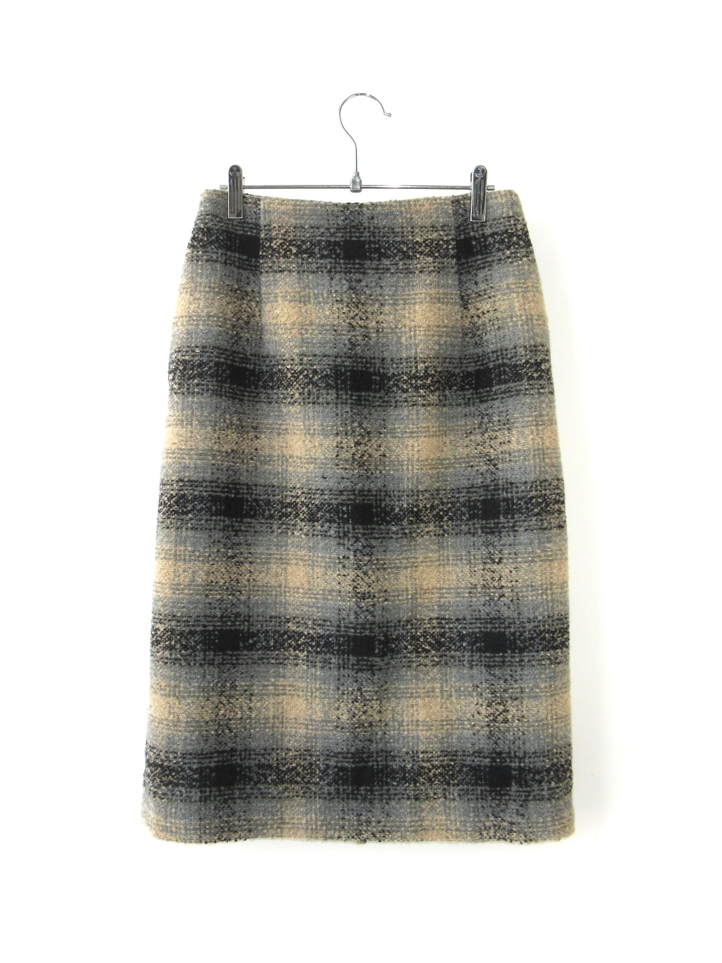 【used】plaid long skirt