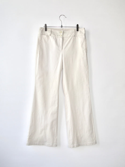 pale beige straight flare pants