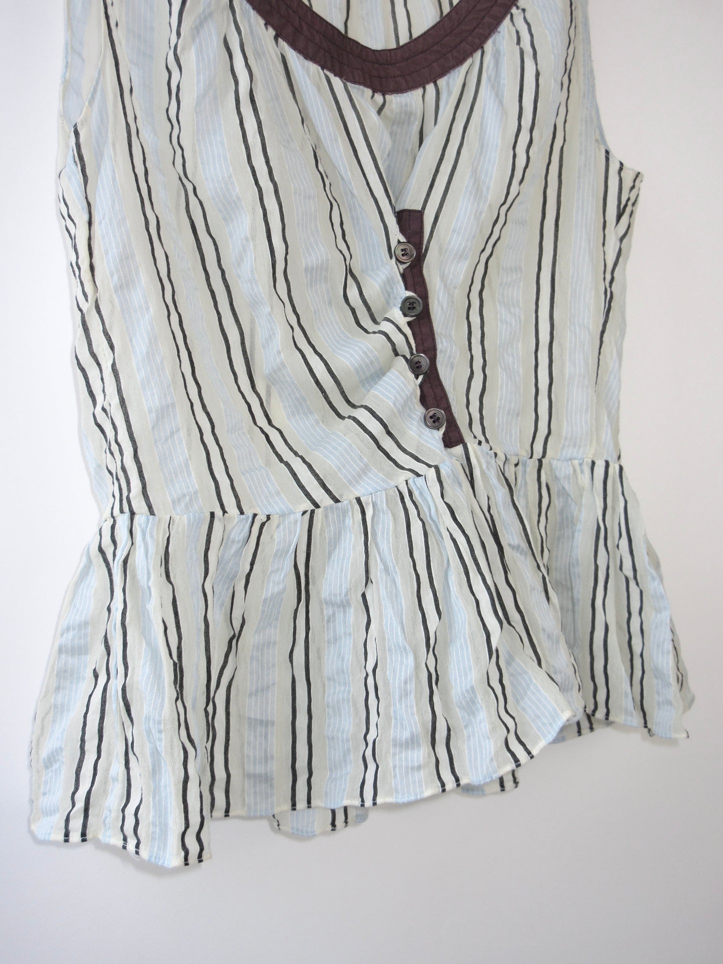 【used】MARNI blue stripe sleeveless top