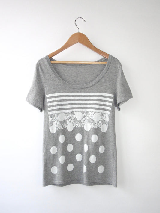sunaokuwahara dots×stripe t-shirt