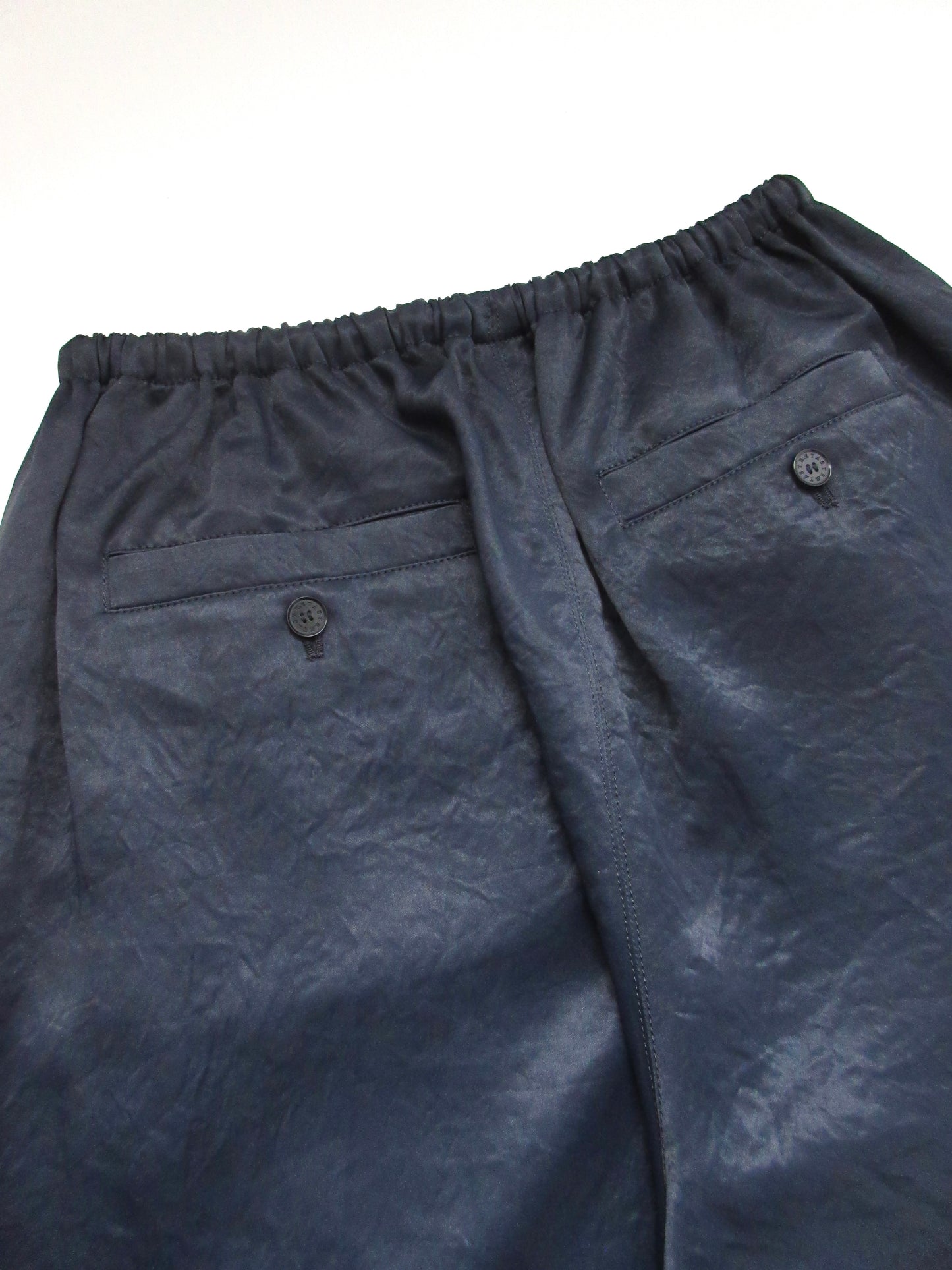 navy shiny wide pants
