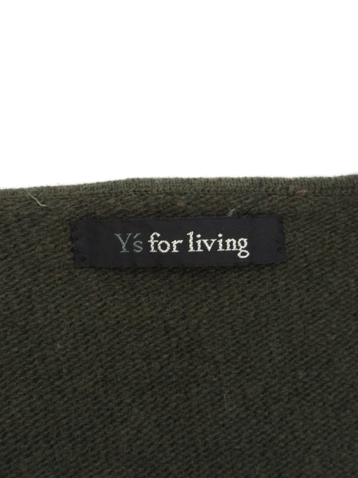 Y's moss green V neck knit