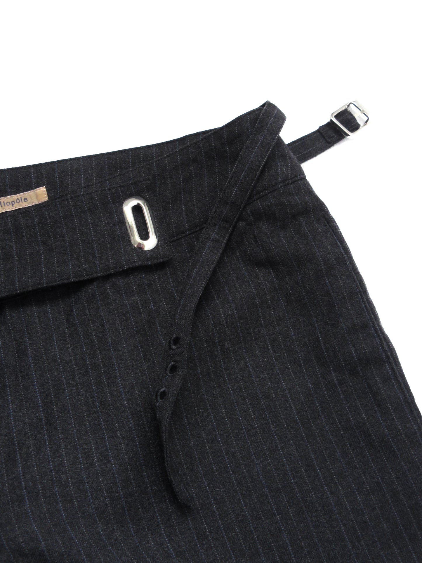 design belt stripe slacks