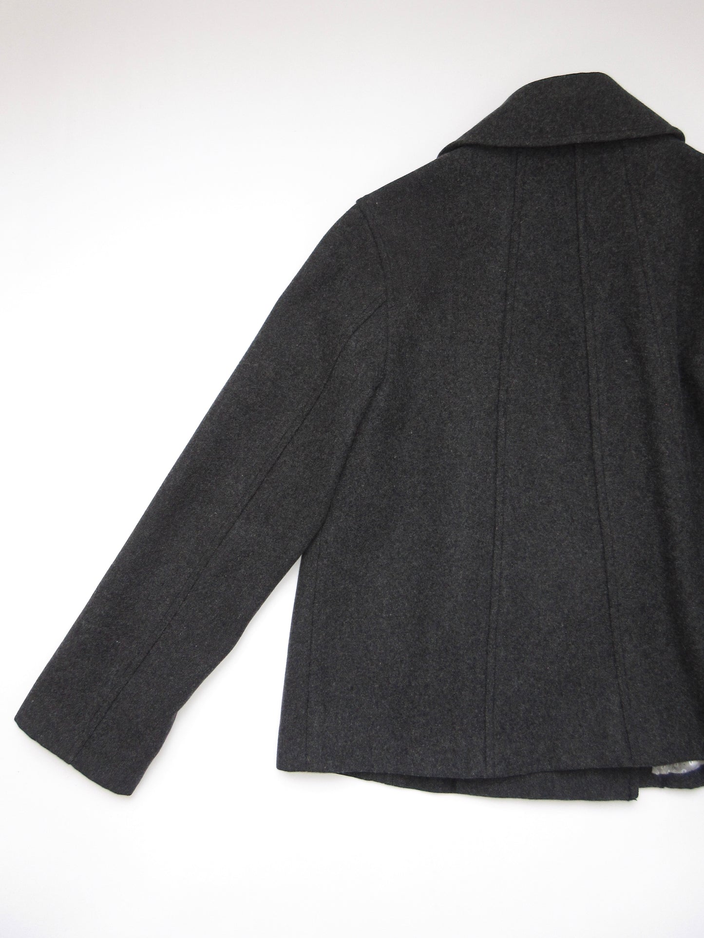 dark gray wool pea jacket