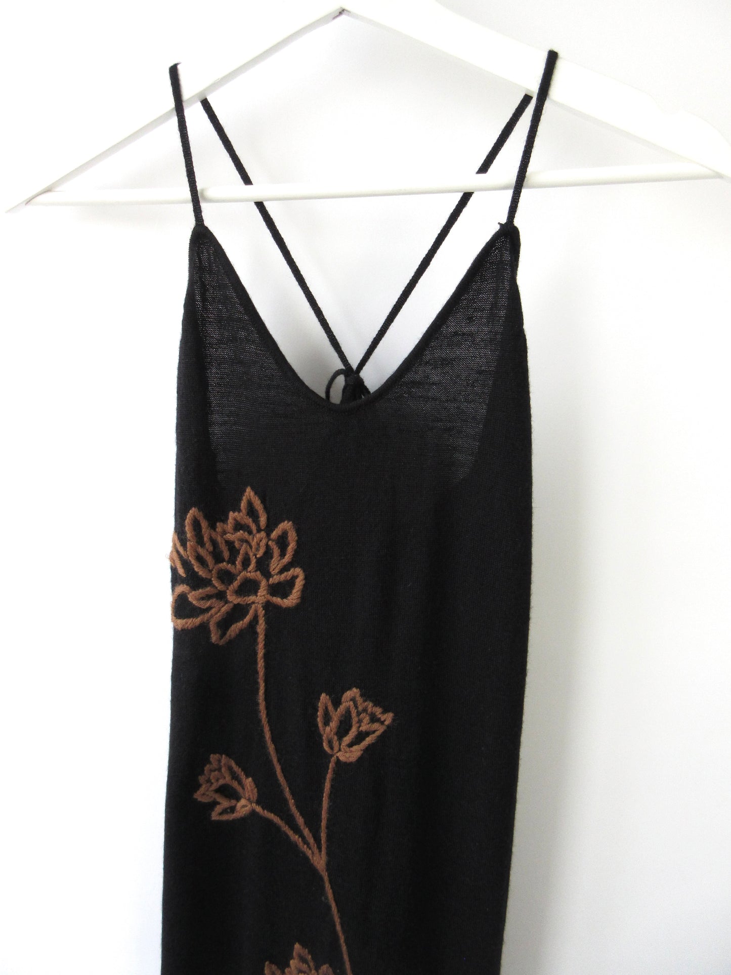 【used】flower embroidery knit dress