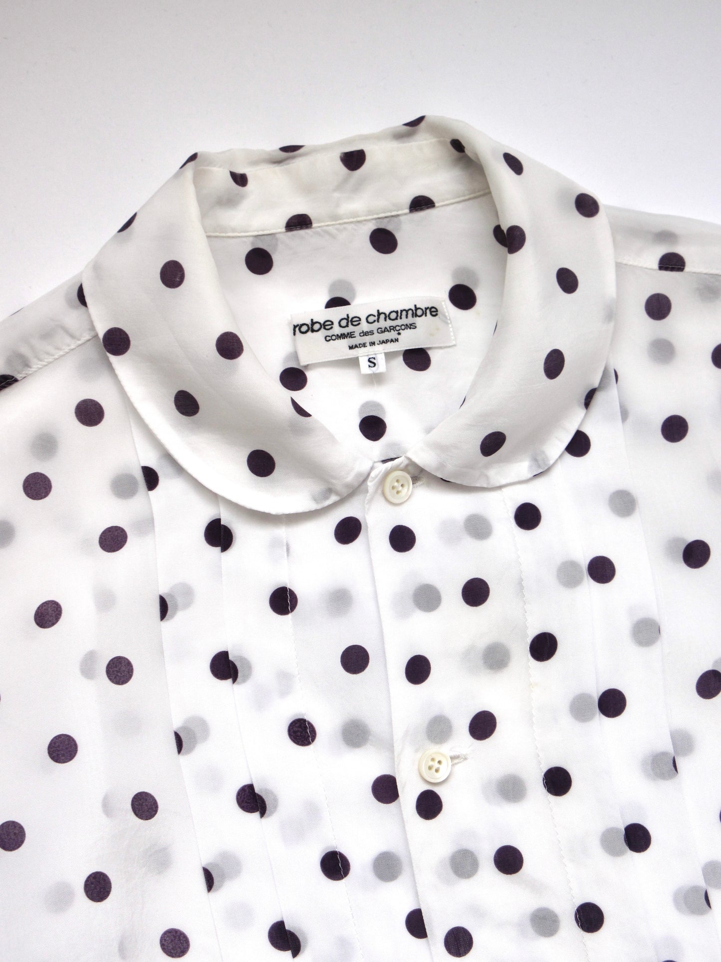 robe de chambre polka dots sheer blouse