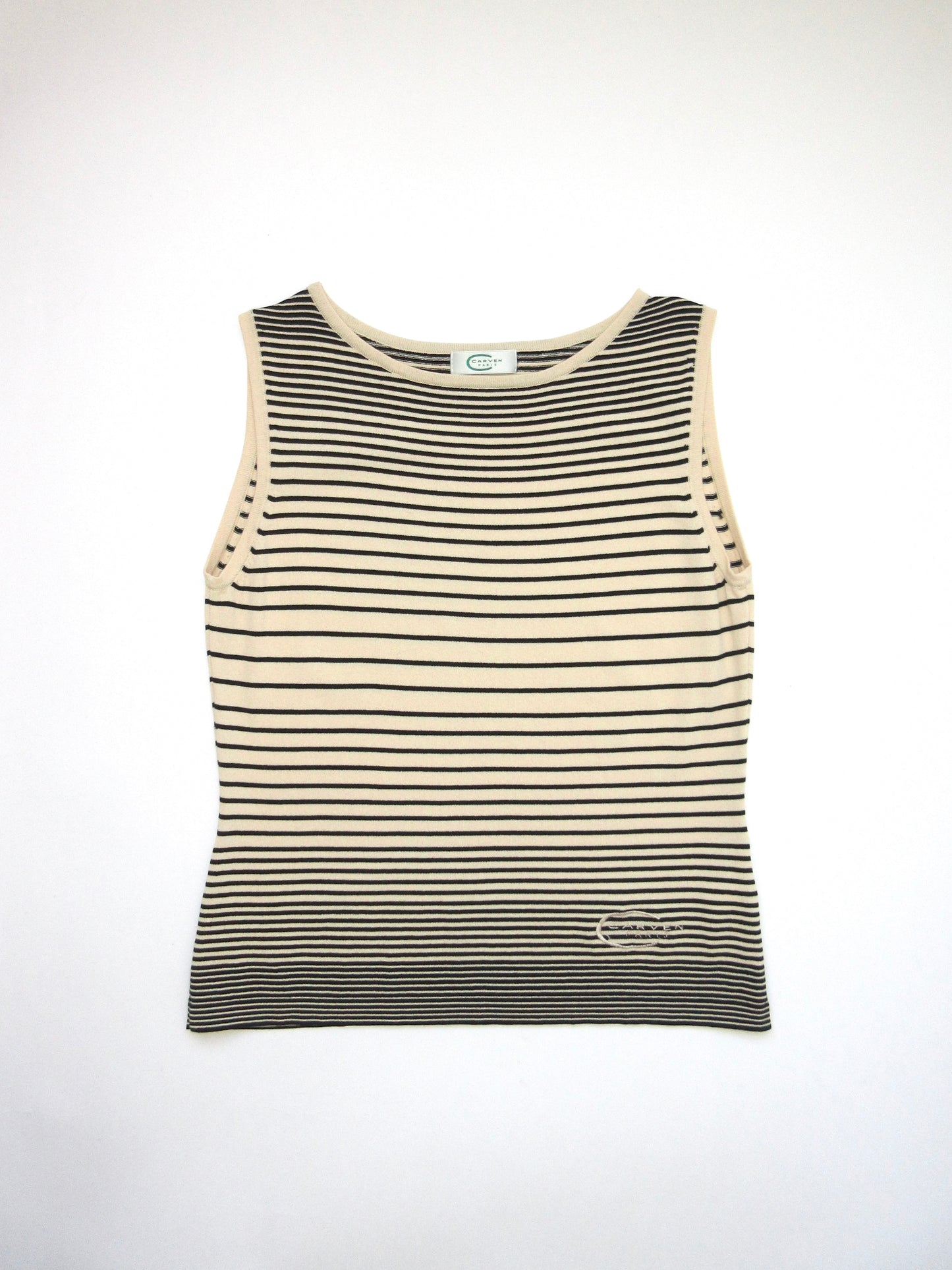 CARVEN gradation border sleeveless top