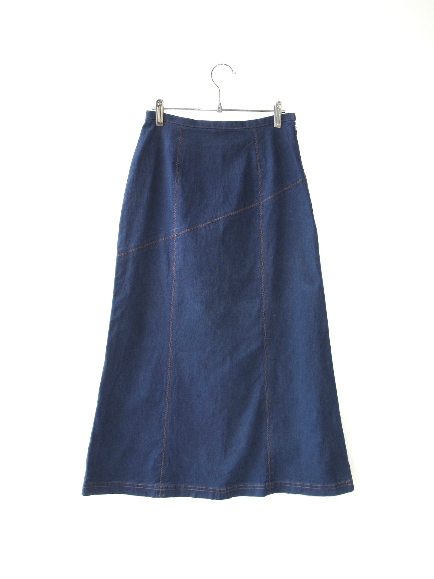 【used】stitching denim skirt