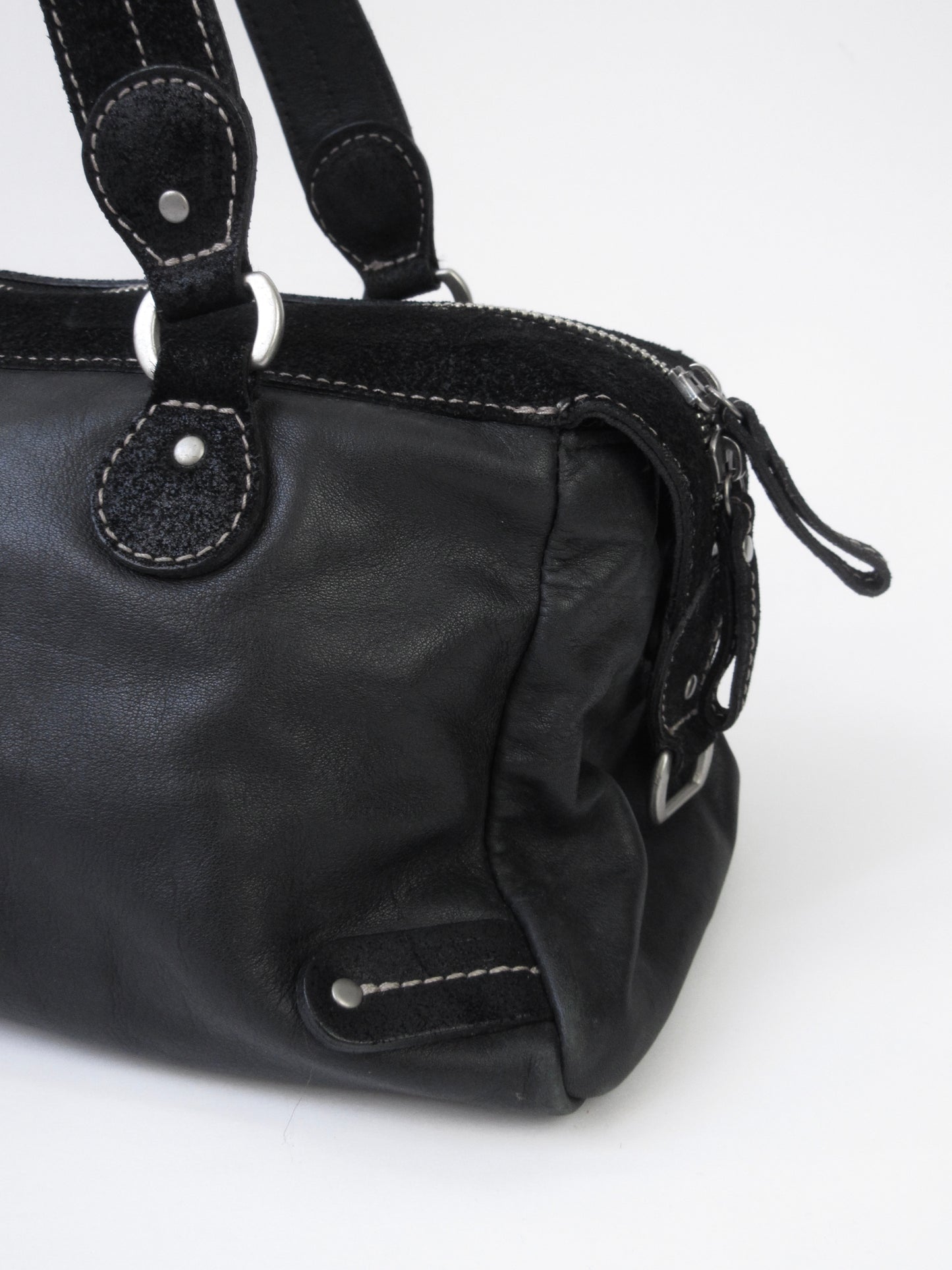 agnes b. different materials boston bag