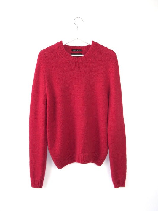 red alpaca sweater