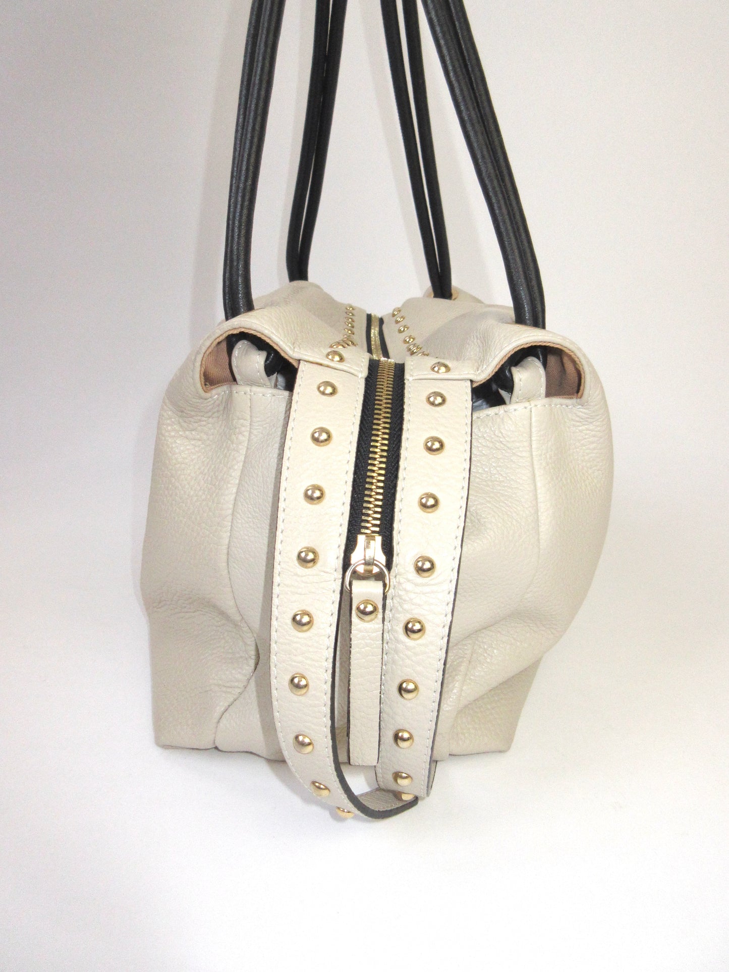leather studs tote bag
