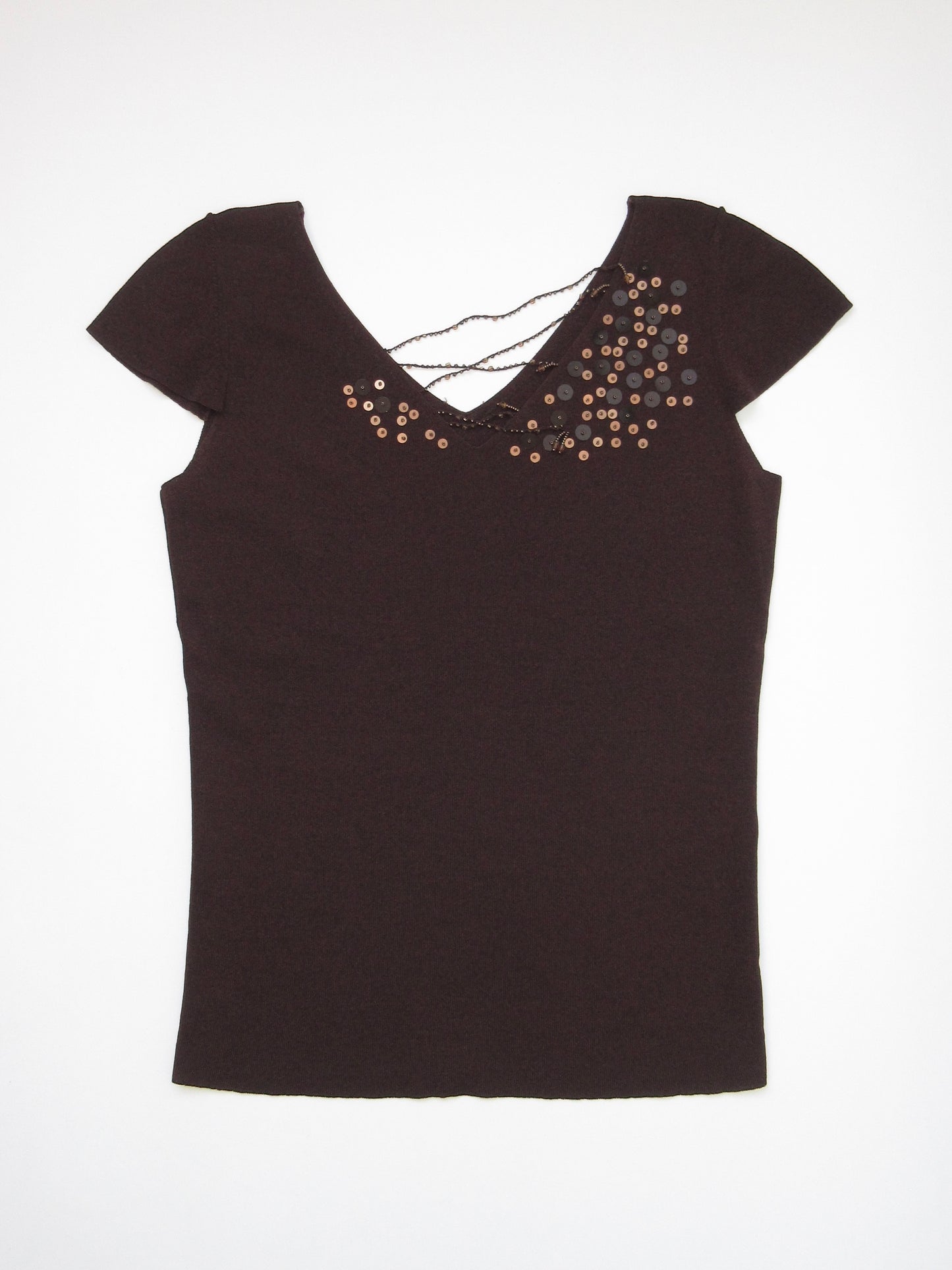 spangle design knit top