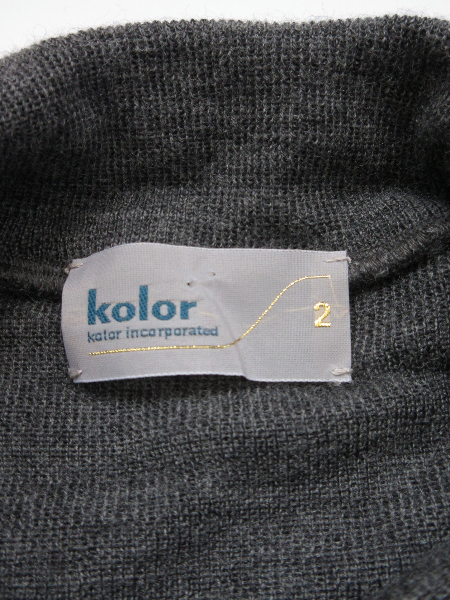 【used】kolor flower flocking turtleneck top