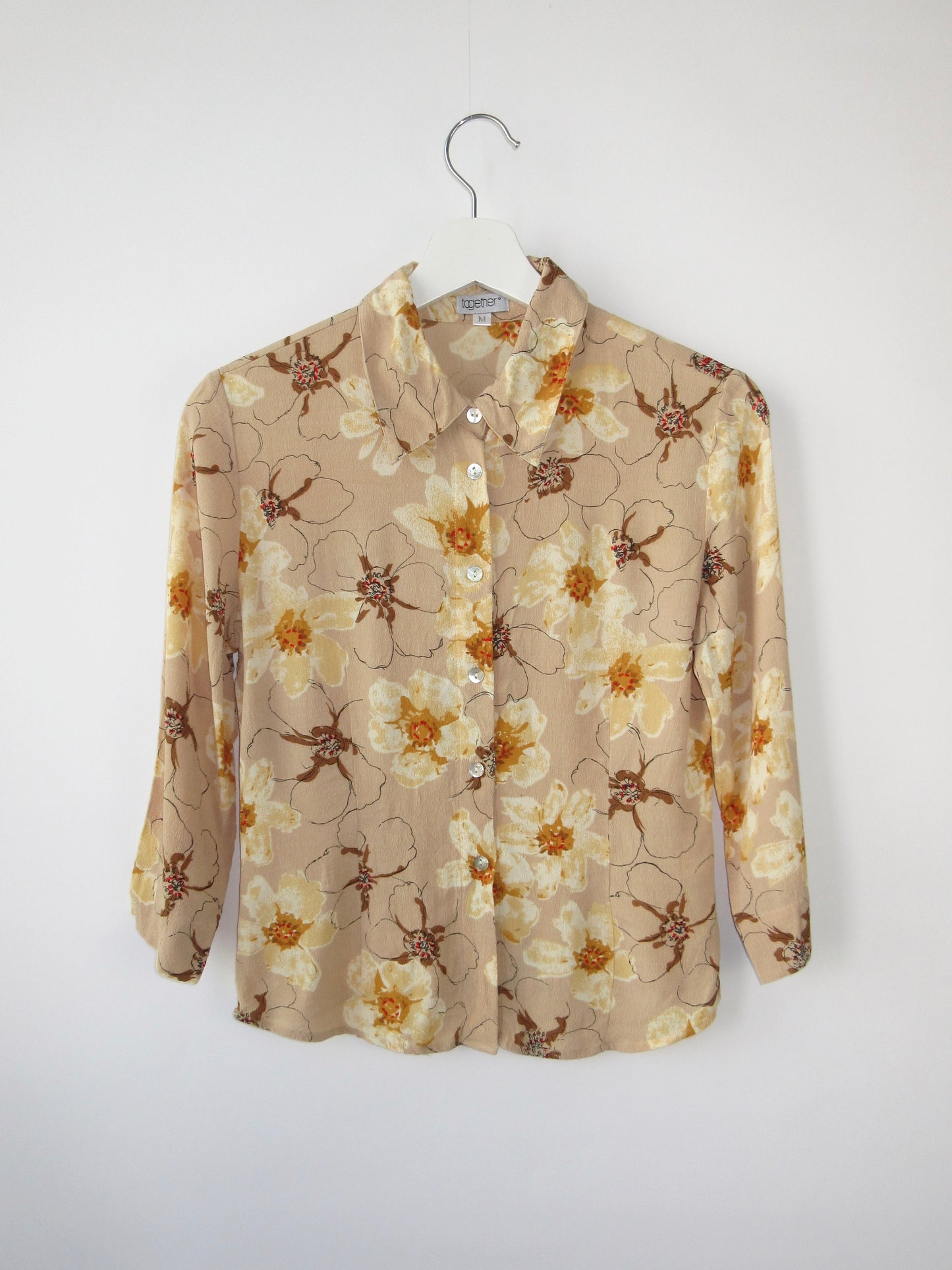 【used】flower crepe blouse