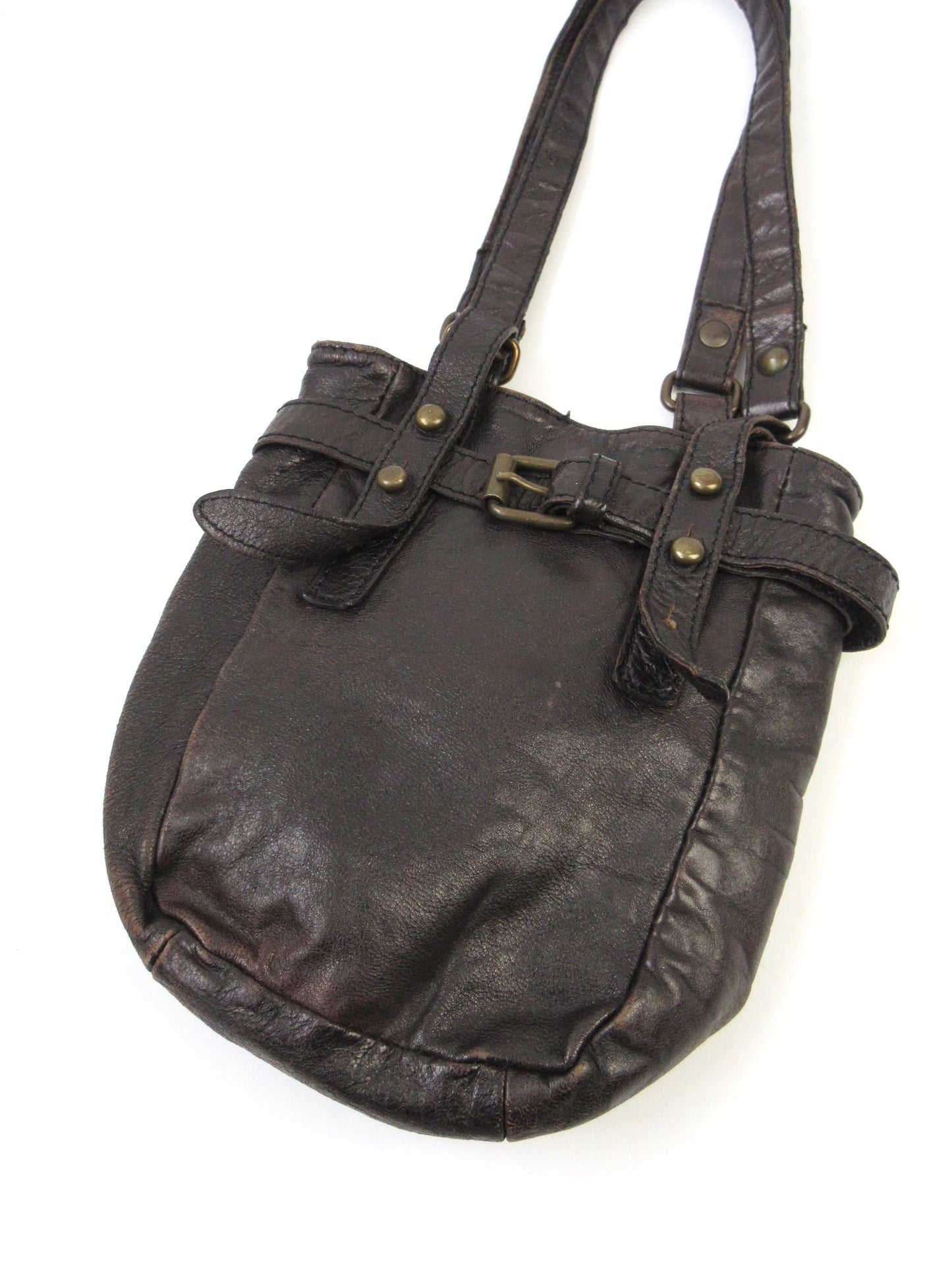 【used】vintage leather shoulder bag