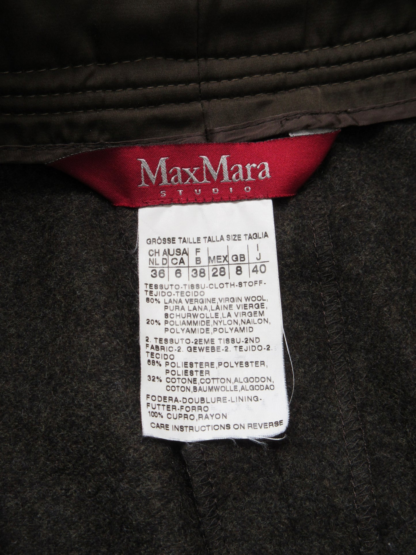 Max Mara brown design wool slacks