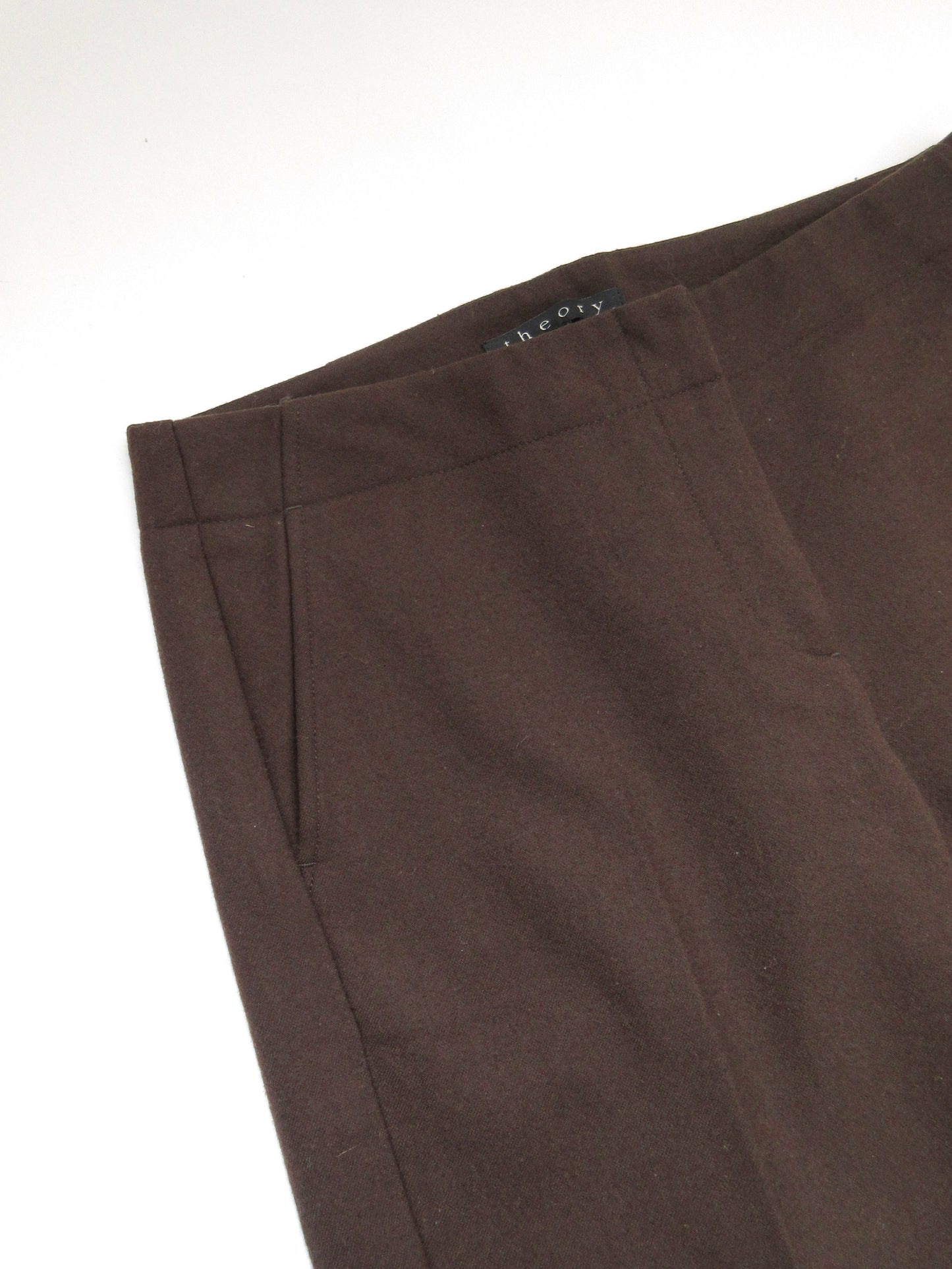 theory brown wool slacks