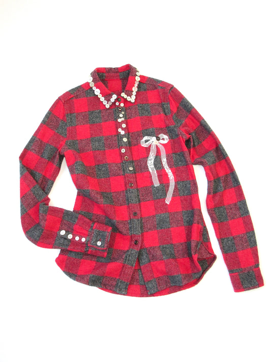 57 bow flannel shirt
