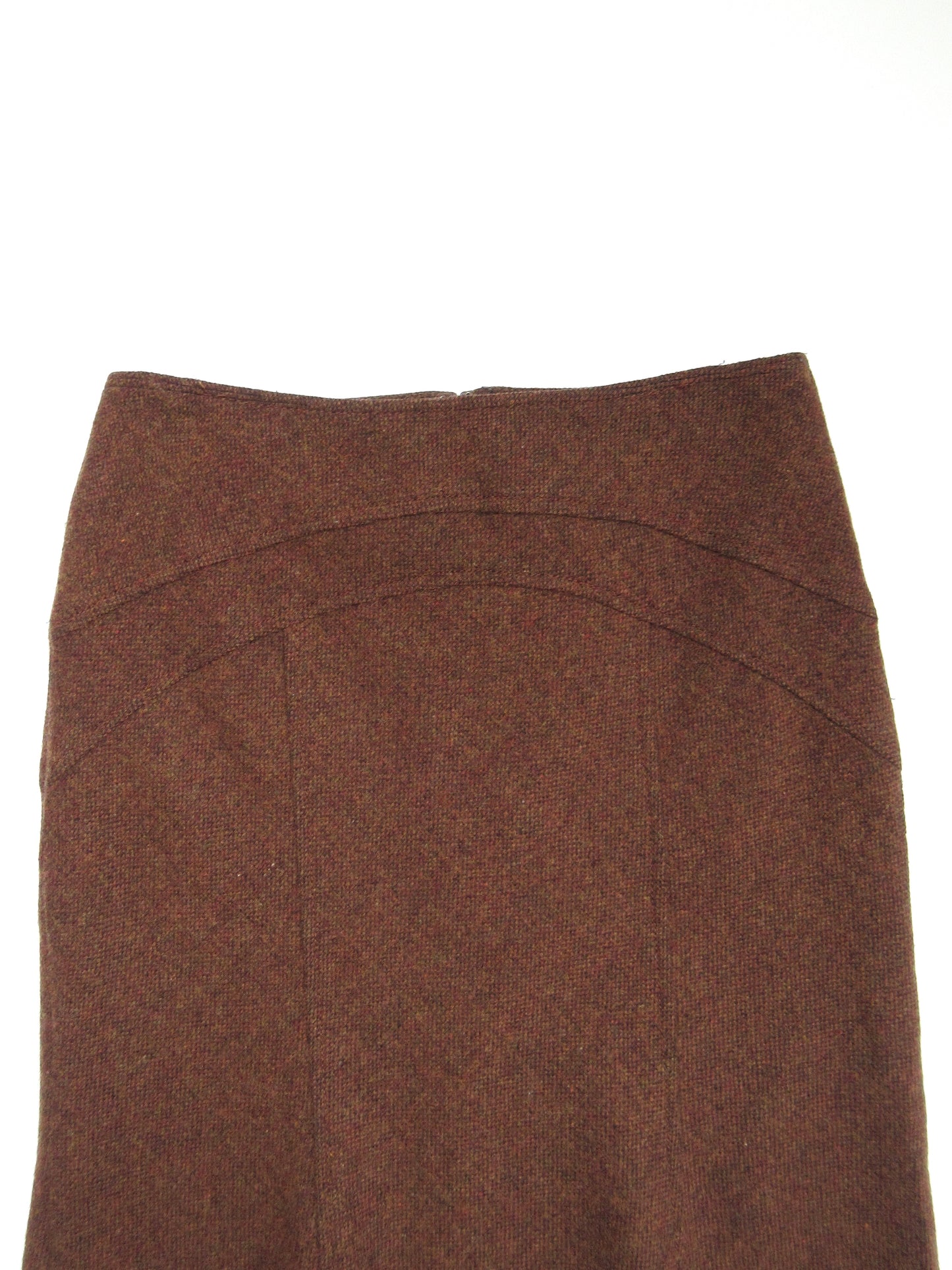 brown wool flare skirt