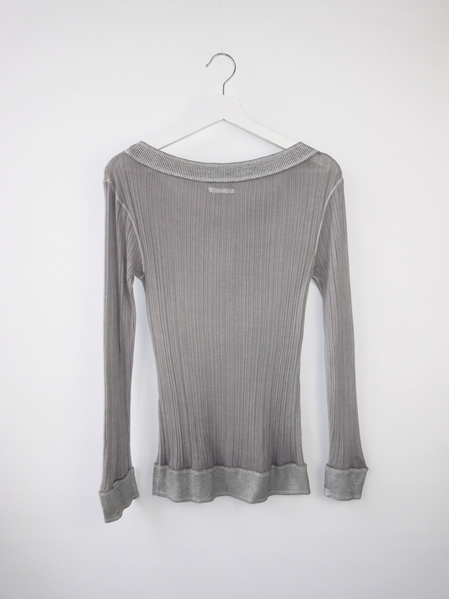 rib crew neck long sleeve top