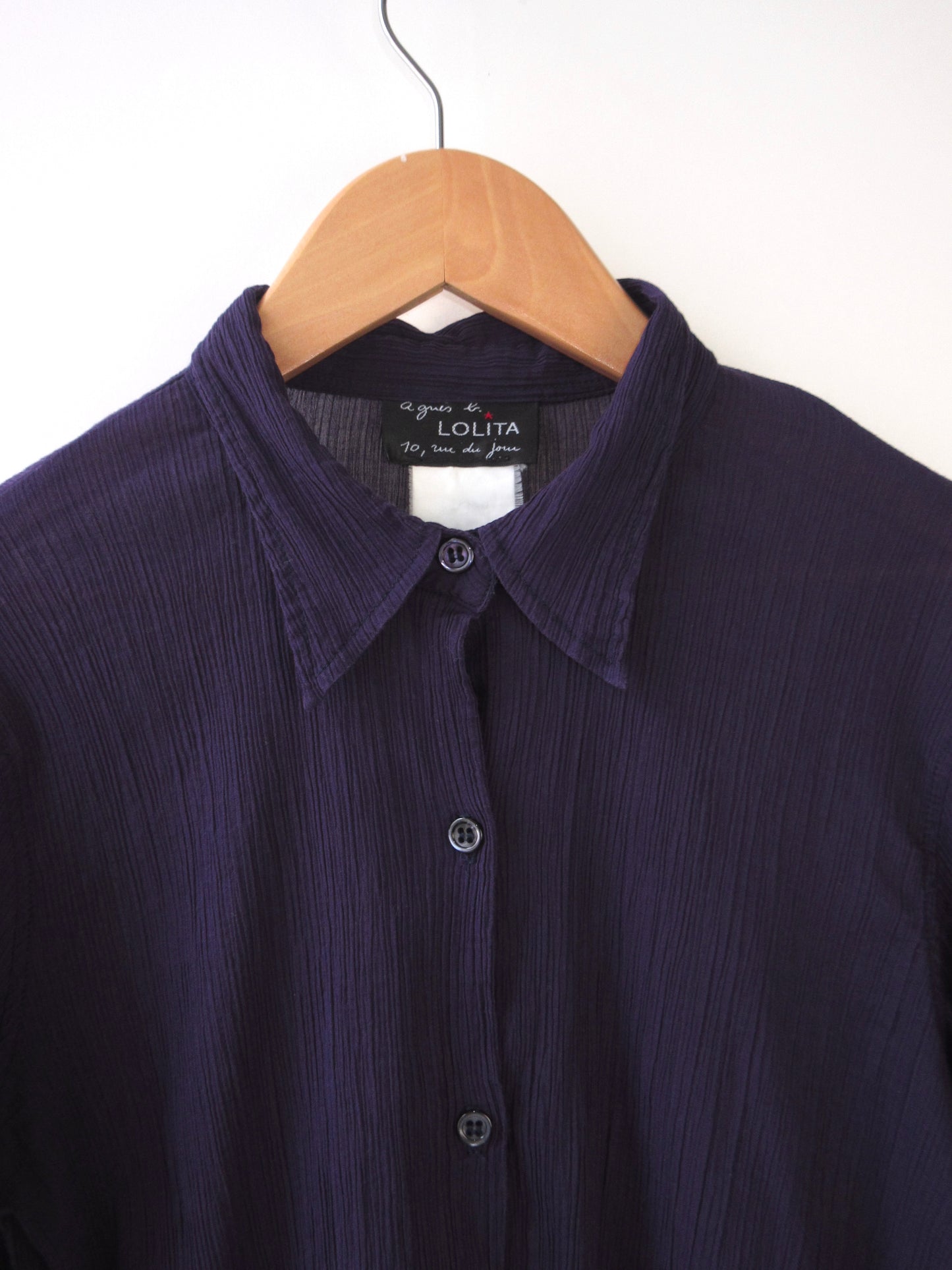 【used】agnes b. purple shirts