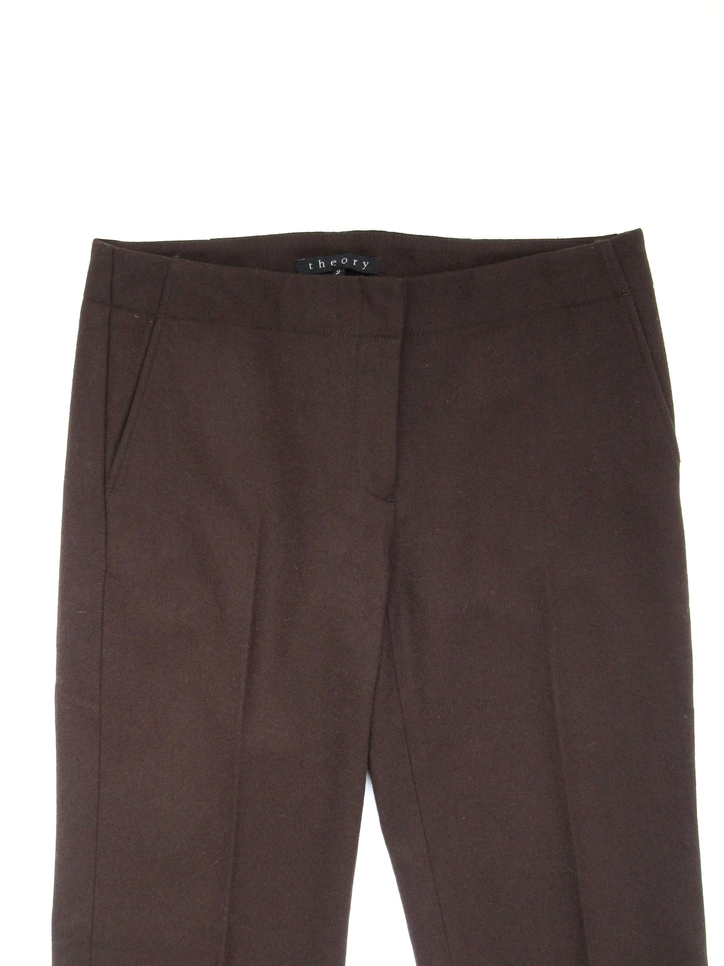 theory brown wool slacks