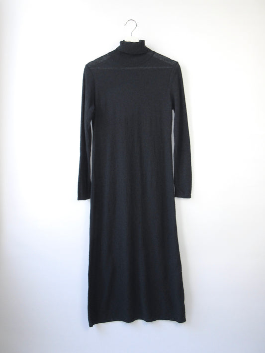 【used】gray color long knit dress