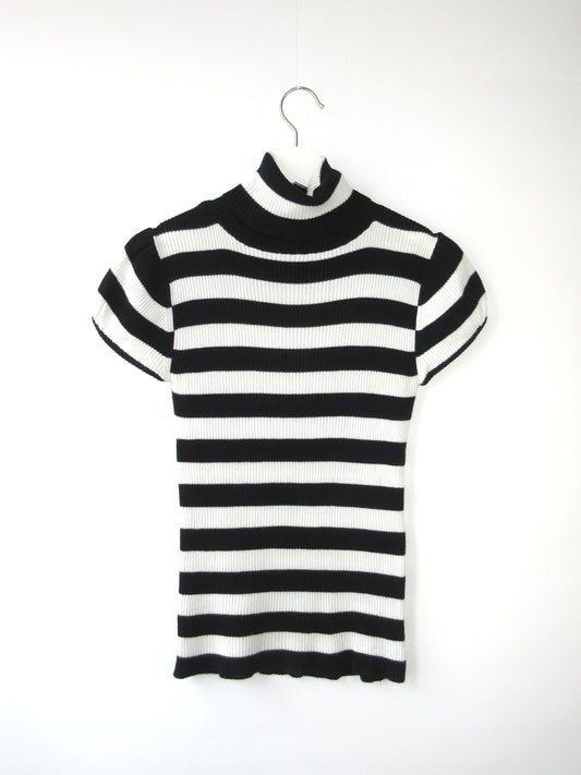 agnes b.  border turtleneck cotton knit
