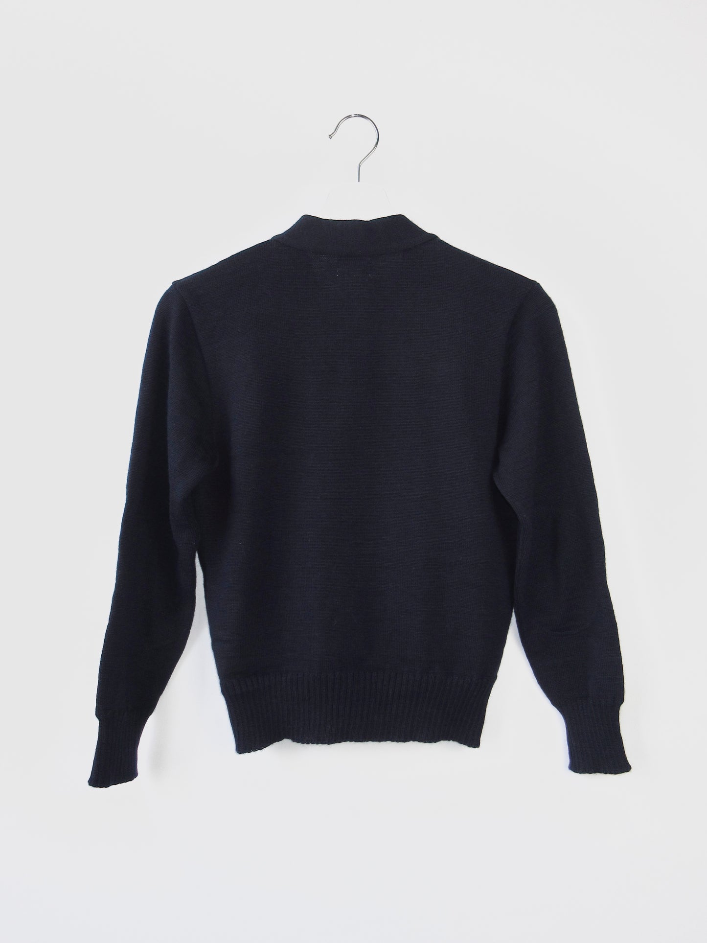 navy wool design cardigan