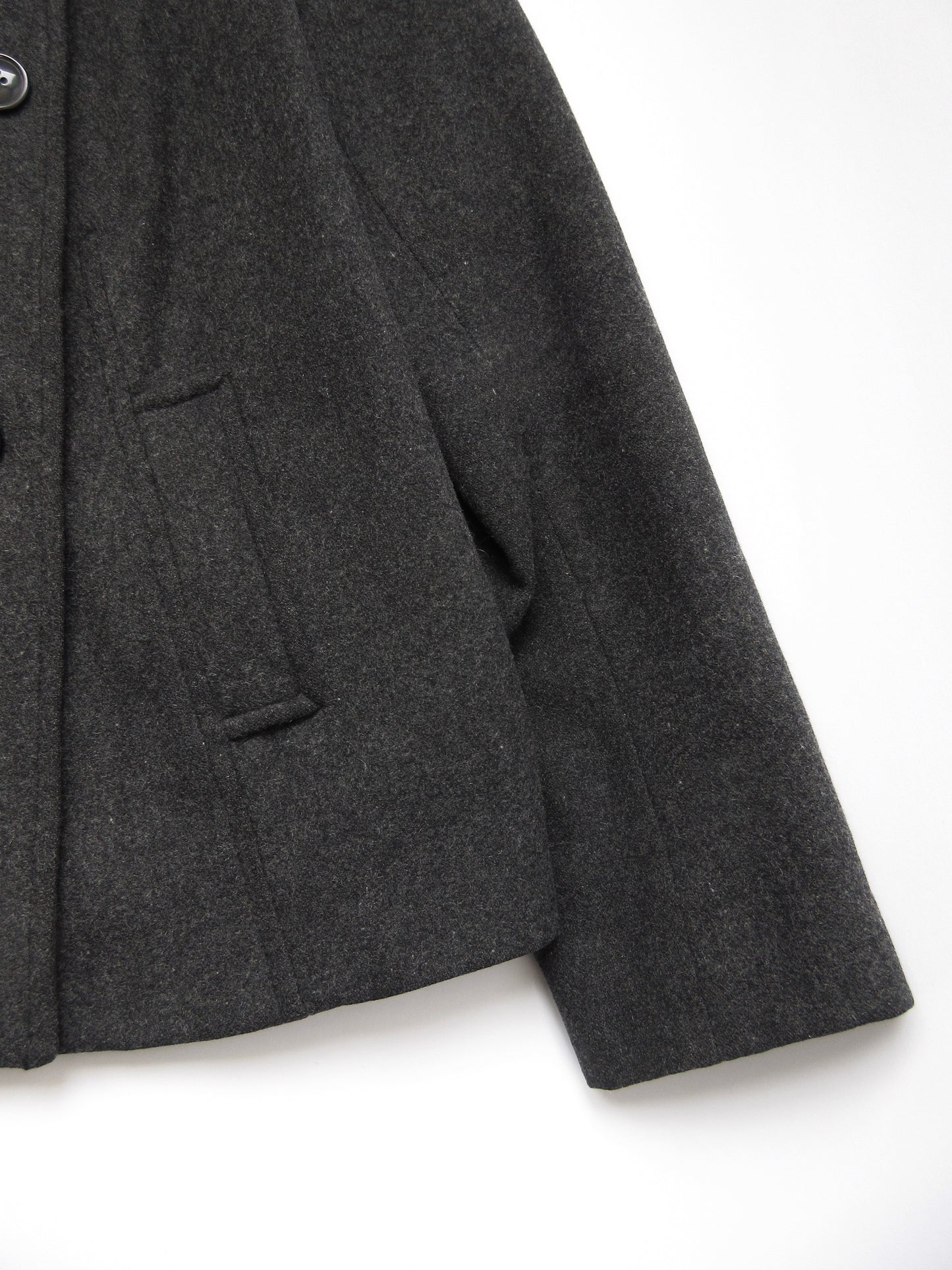 dark gray wool pea jacket