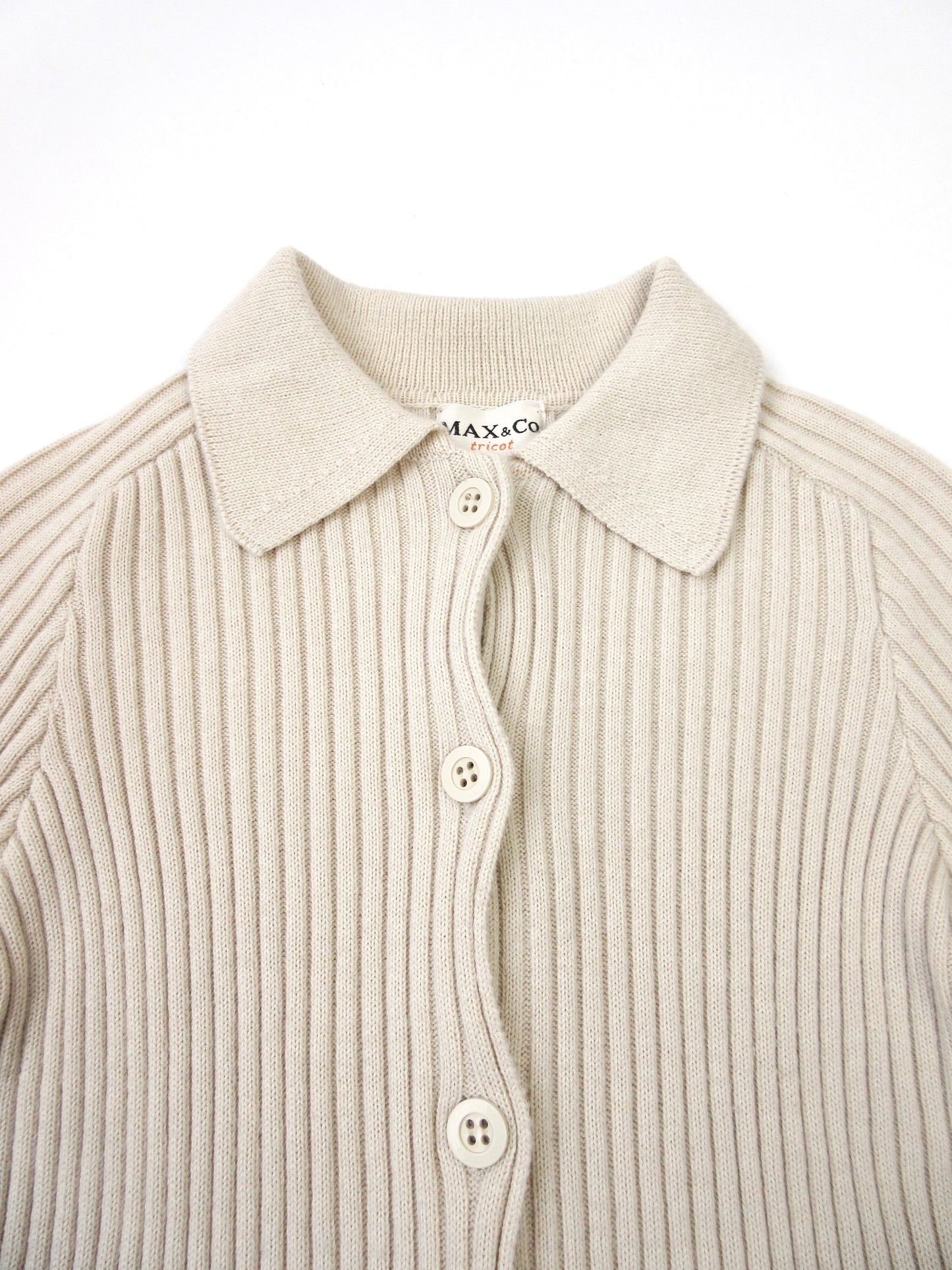 【used】MAX&Co. rib knit polo cardigan