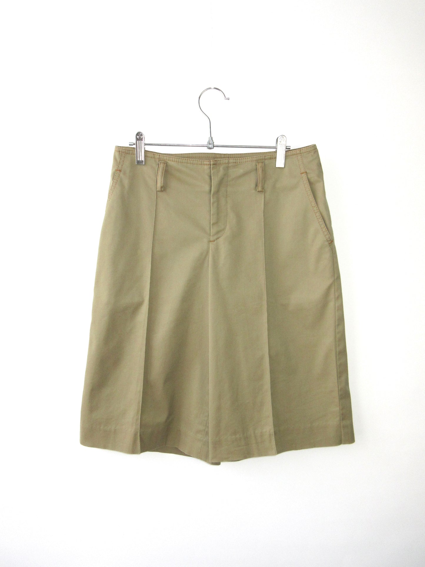 【used】chambray khaki bermuda pants