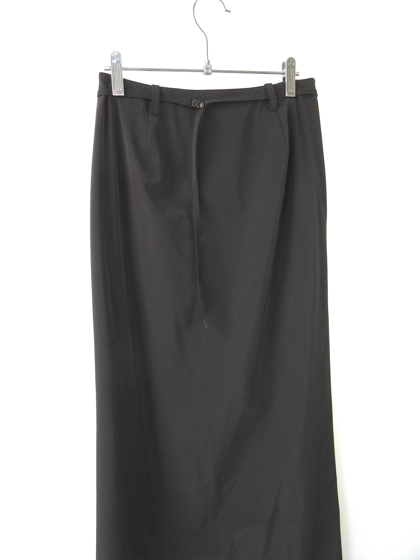 nylon black long skirt