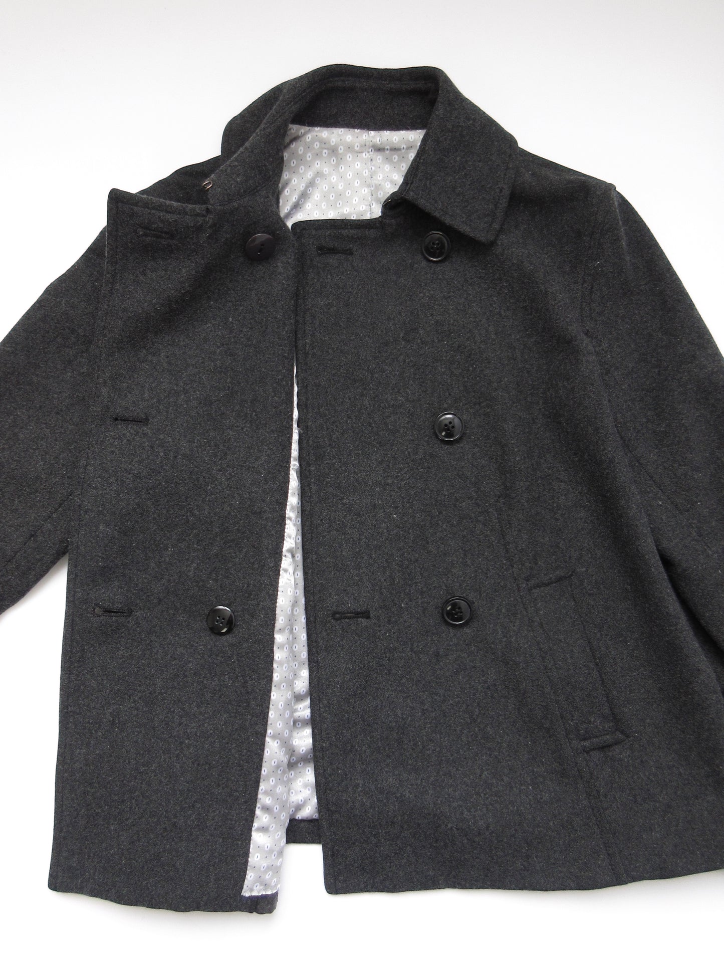 dark gray wool pea jacket