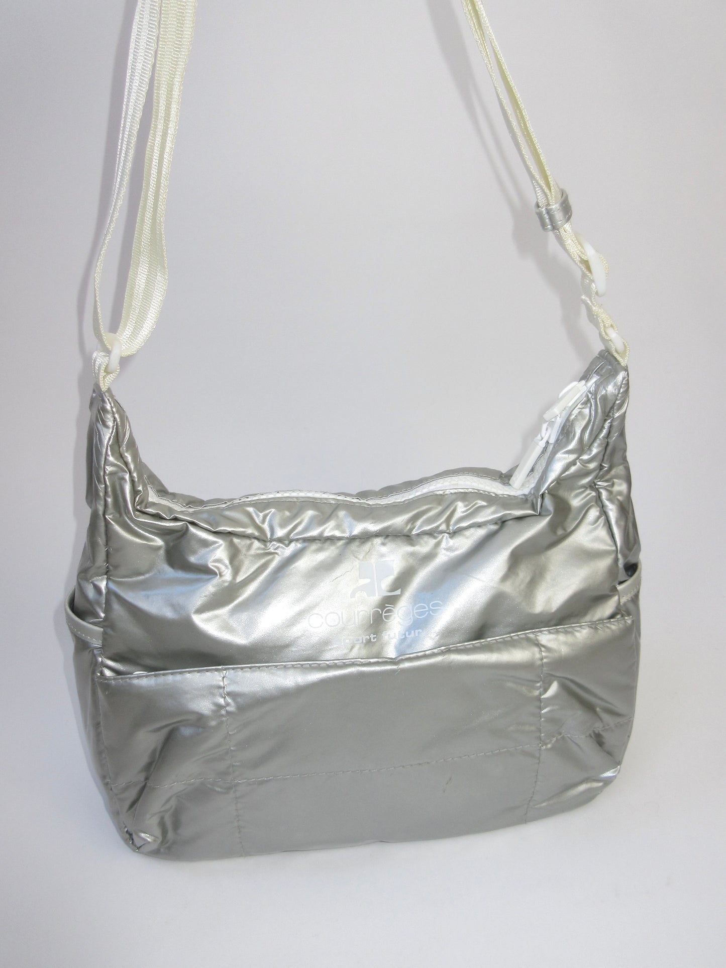 courreges silver shoulder bag