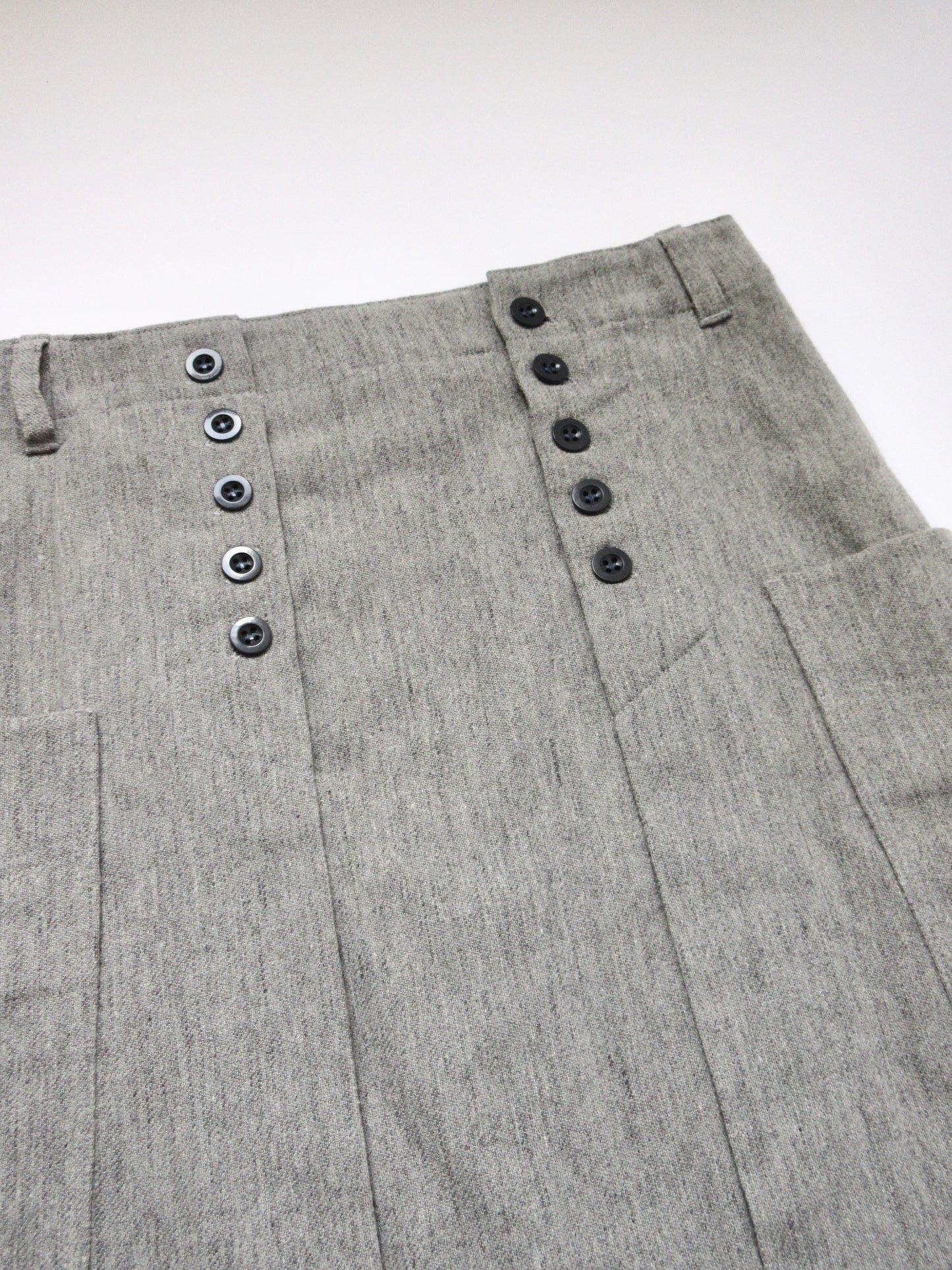 gray button skirt