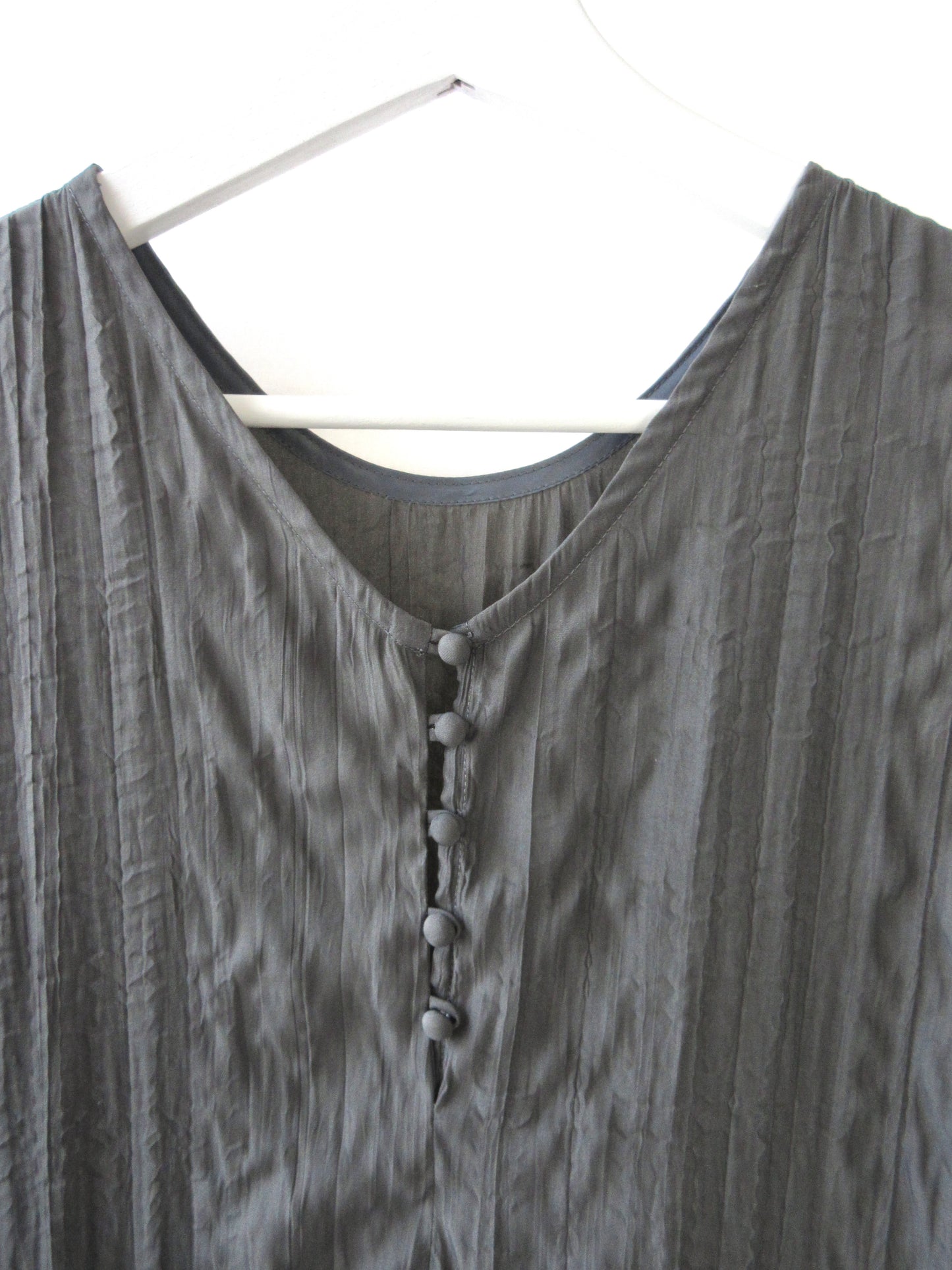 【used】gray sleeveless long dress