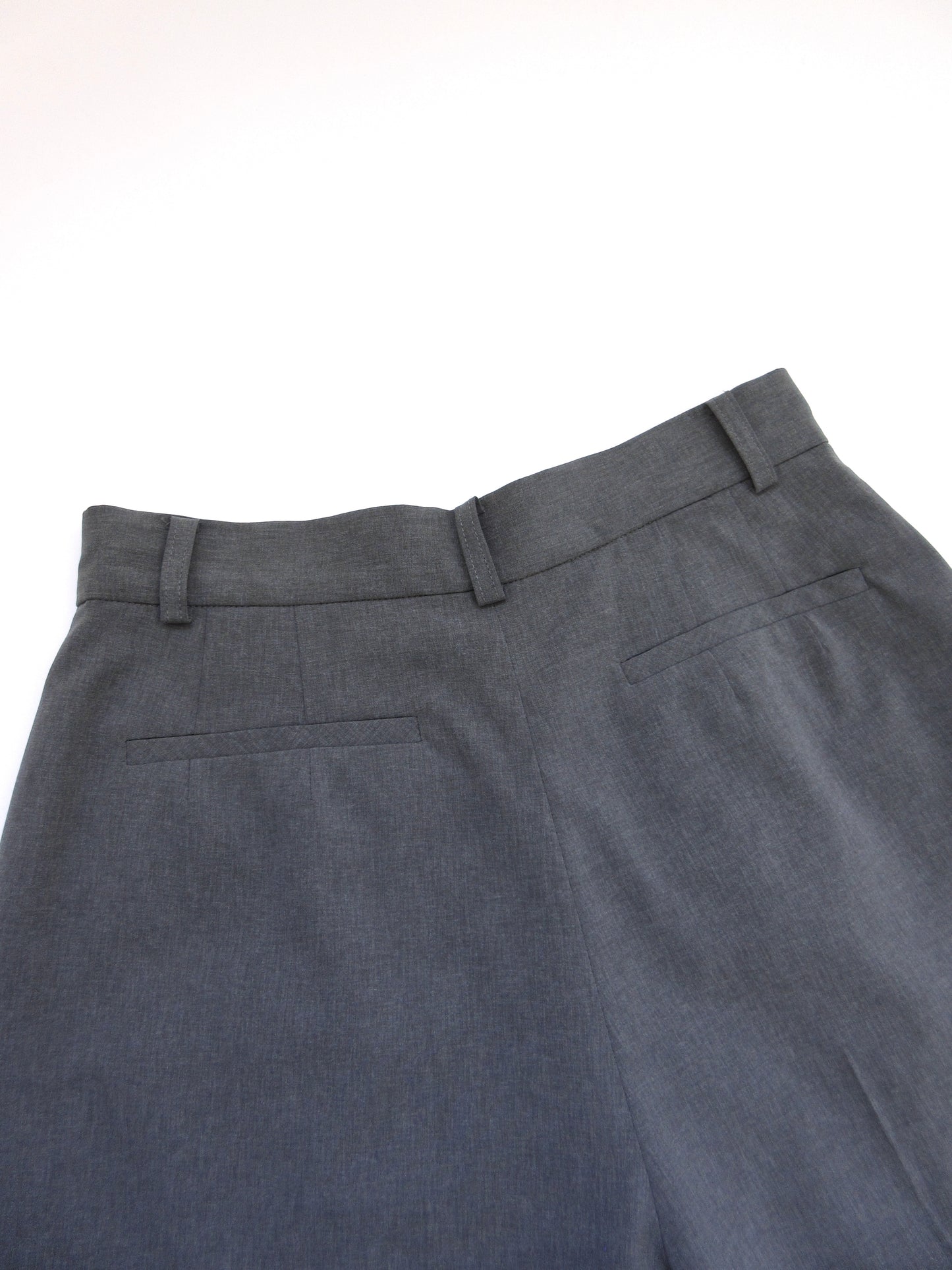 tuck wide gray slacks