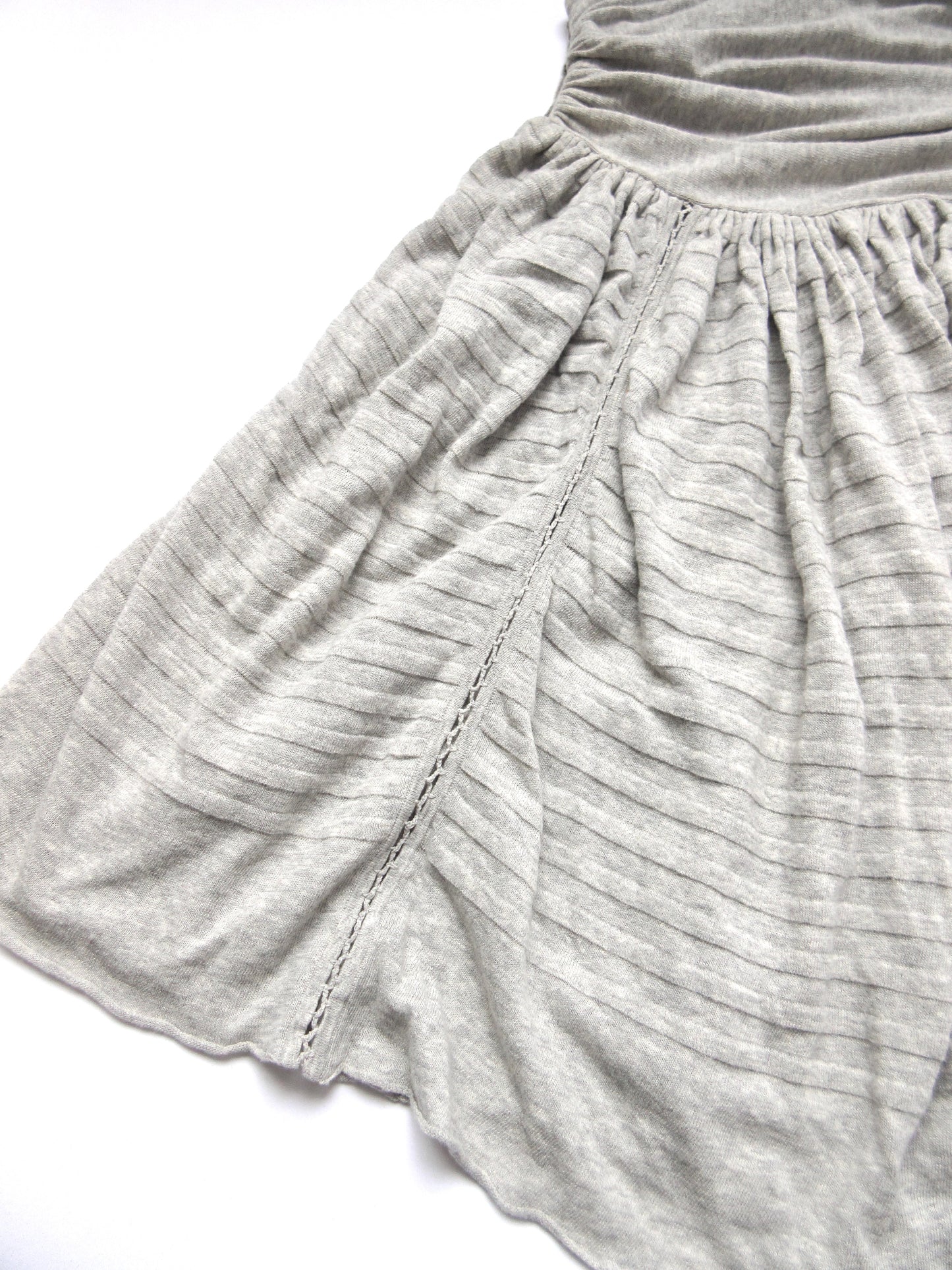 cotton knit gather flare skirt