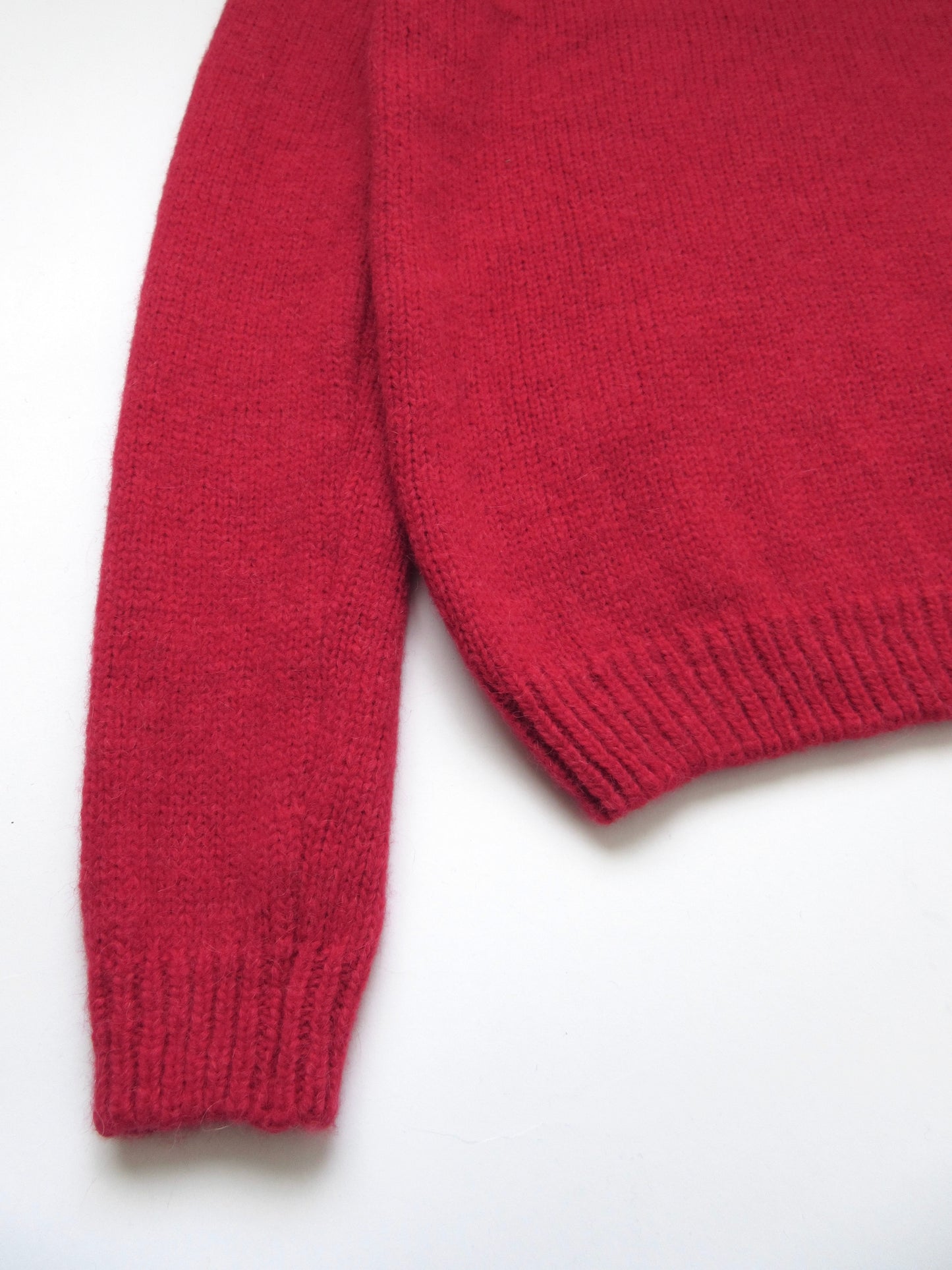 red alpaca sweater