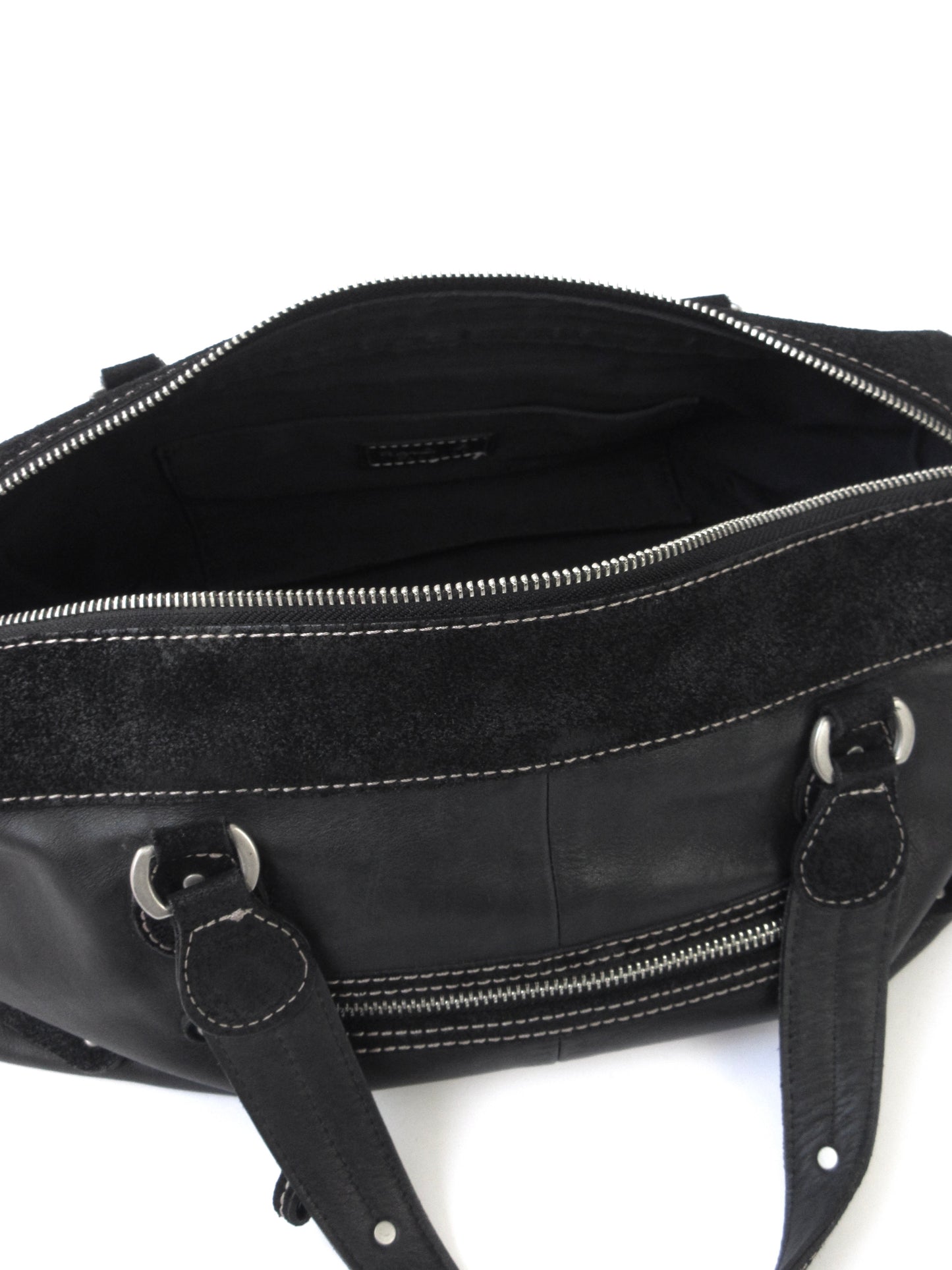 agnes b. different materials boston bag