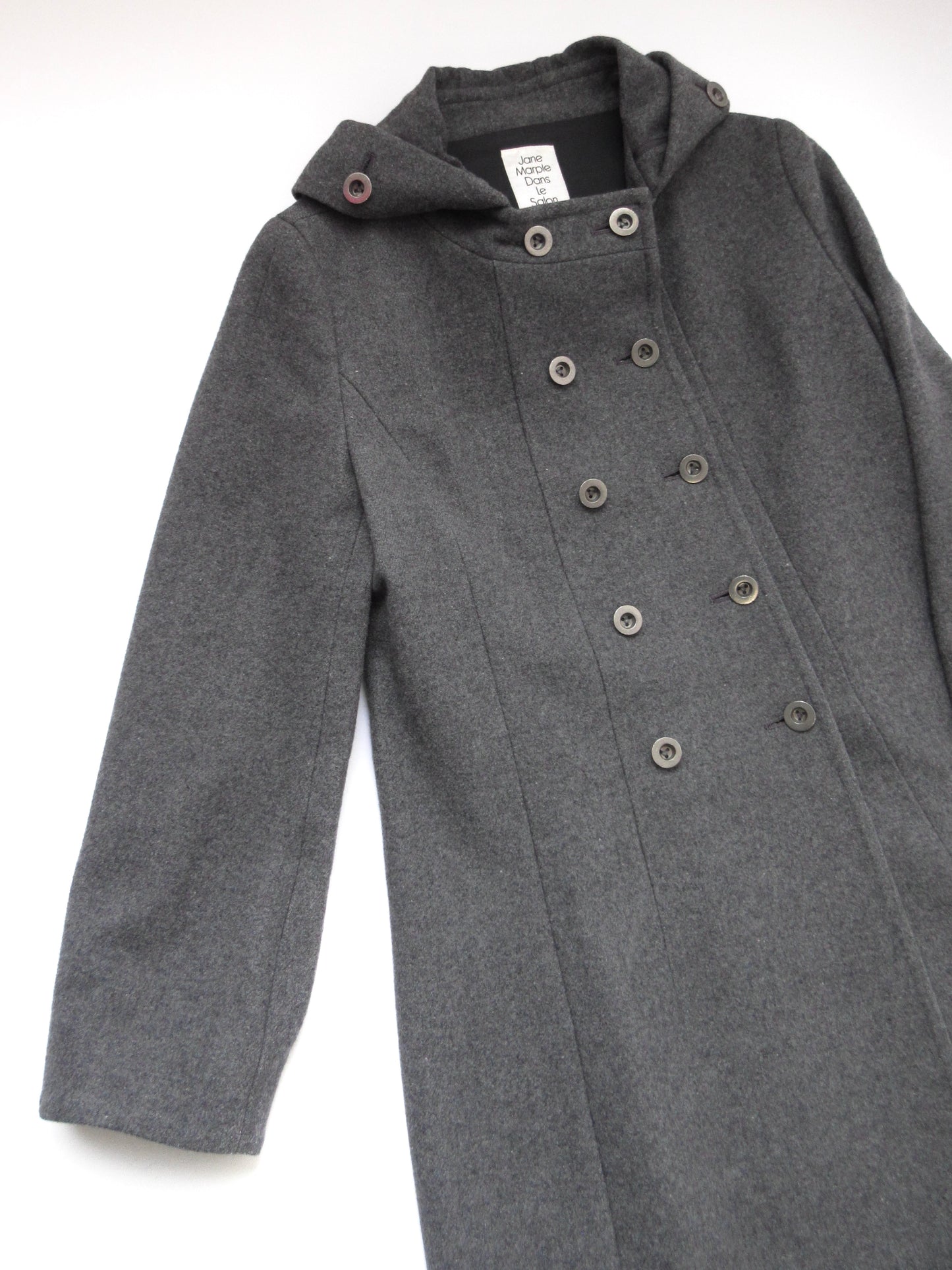 gray double button design coat