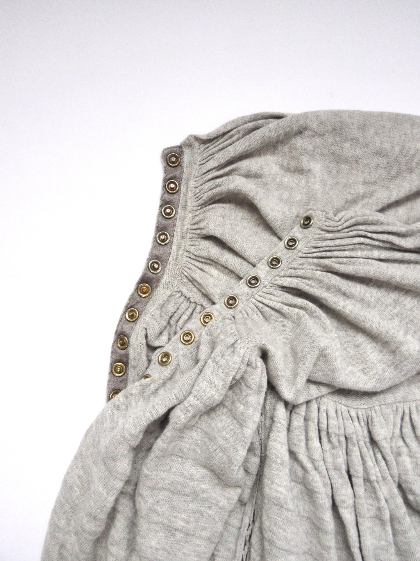 cotton knit gather flare skirt