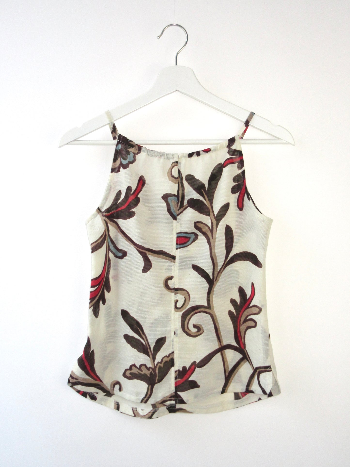 【used】botanical flower sleeveless top