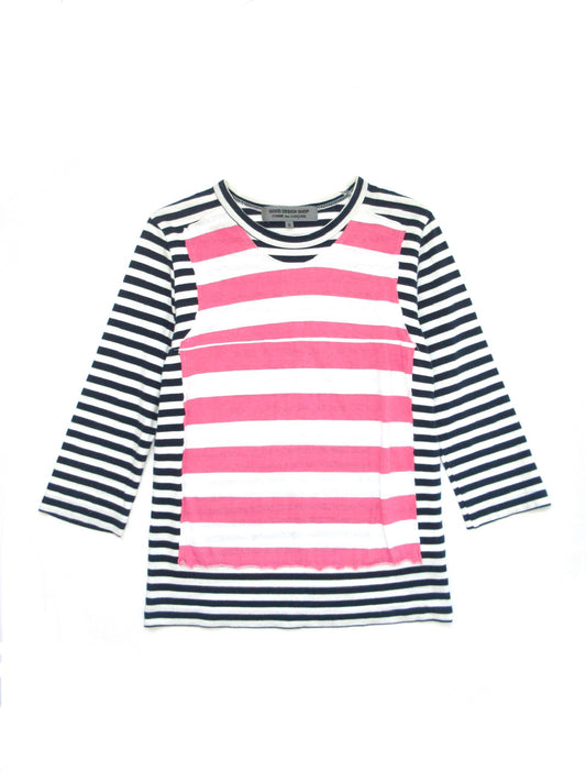 COMME des GARÇONS pink×navy stripe design top