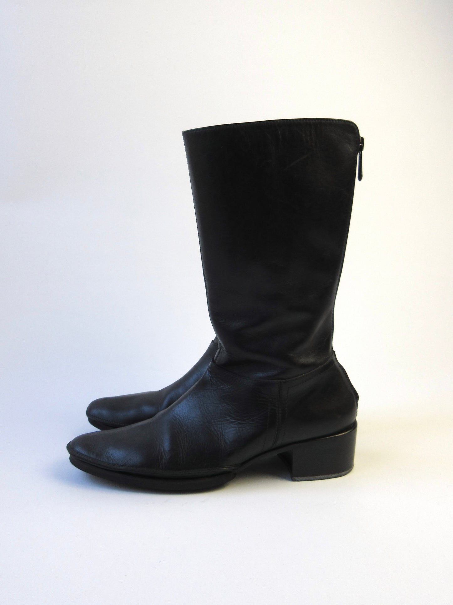 back zip-up boots