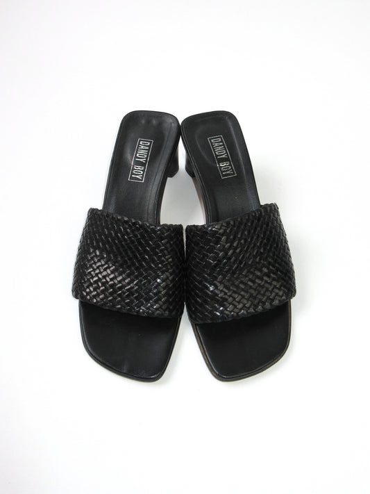 vintage woven leather mule