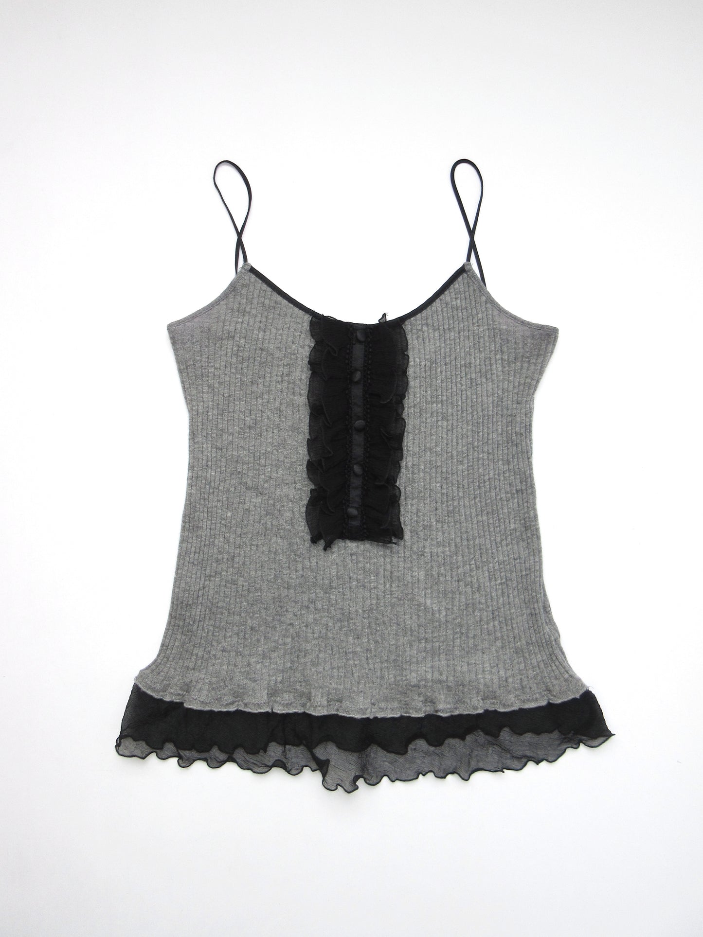 frill ribbed camisole