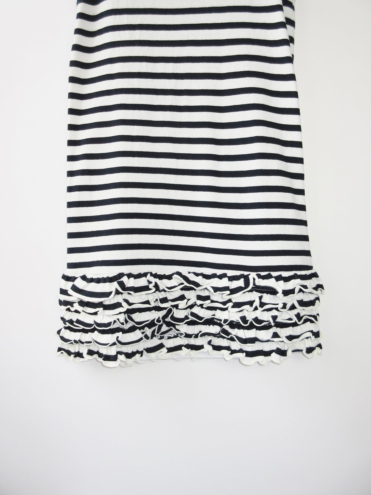 stripe frill midi dress