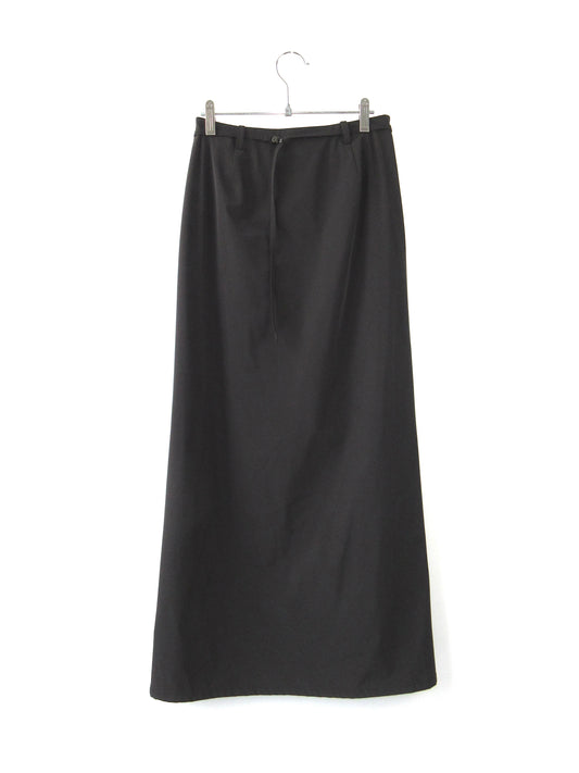 nylon black long skirt